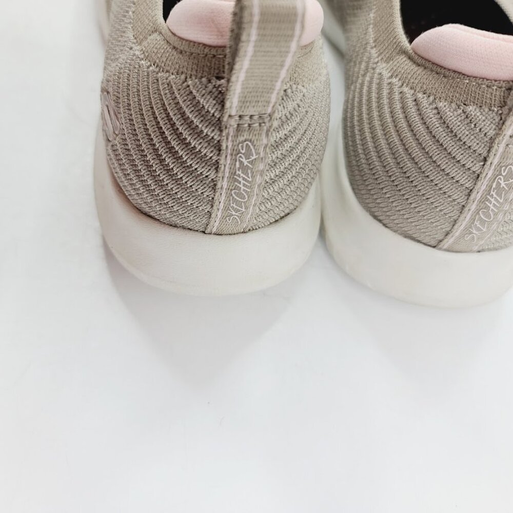 Skechers Women's Taupe Ultra Flex Knit Bungee 149903 Slip-On Sneakers Size 6.5 - Picture 4 of 7
